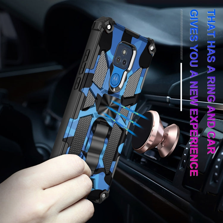 For Motorola Moto G Play (2021) Camouflage Armor Shockproof TPU + PC Magnetic Protective Case with Holder