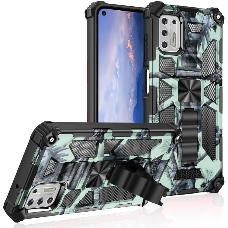 For Motorola Moto G Stylus (2021) Camouflage Armor Shockproof TPU + PC Magnetic Protective Case with Holder