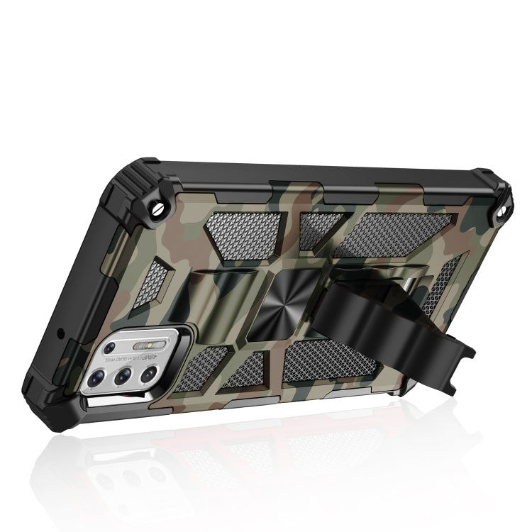 For Motorola Moto G Stylus (2021) Camouflage Armor Shockproof TPU + PC Magnetic Protective Case with Holder