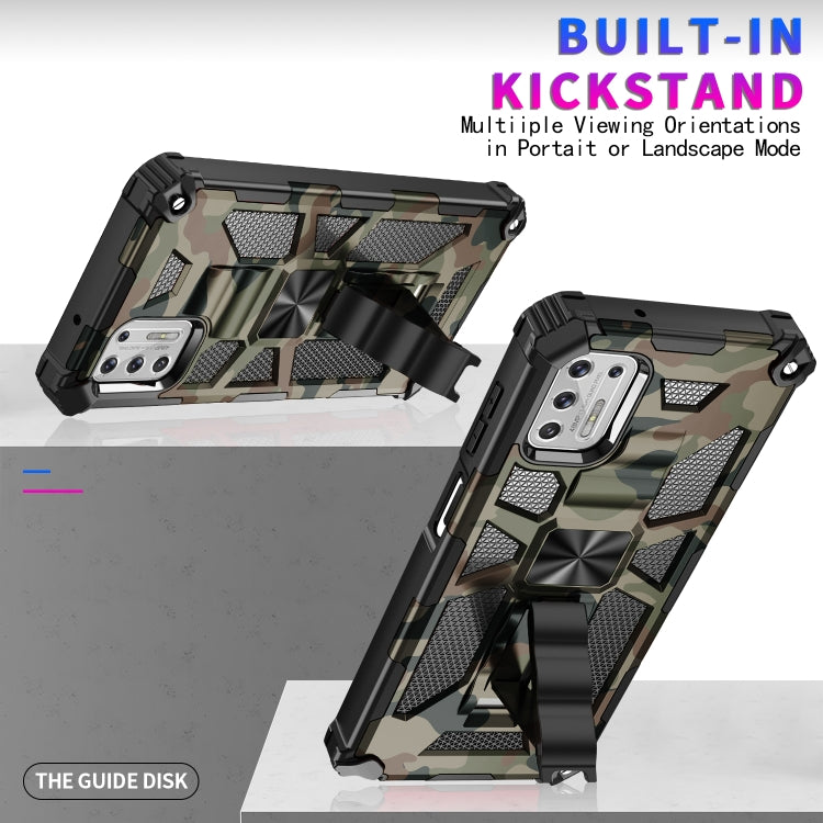 For Motorola Moto G Stylus (2021) Camouflage Armor Shockproof TPU + PC Magnetic Protective Case with Holder