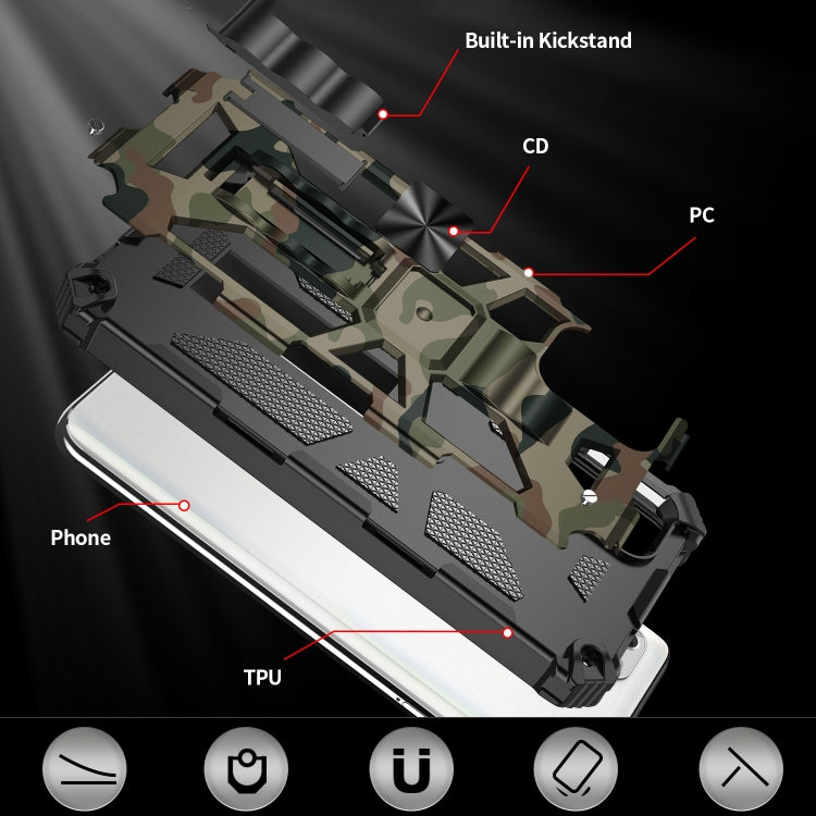 For Motorola Moto G Stylus (2021) Camouflage Armor Shockproof TPU + PC Magnetic Protective Case with Holder