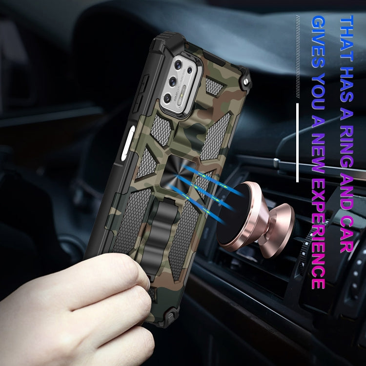 For Motorola Moto G Stylus (2021) Camouflage Armor Shockproof TPU + PC Magnetic Protective Case with Holder