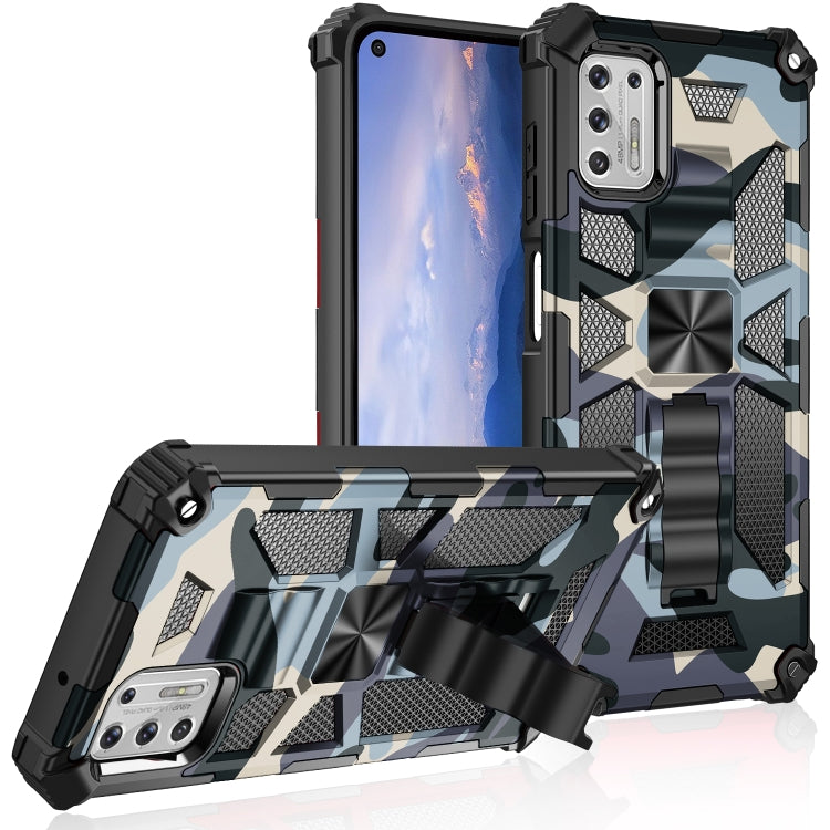 For Motorola Moto G Stylus (2021) Camouflage Armor Shockproof TPU + PC Magnetic Protective Case with Holder