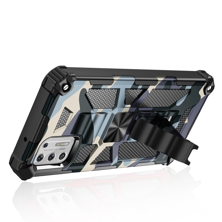 For Motorola Moto G Stylus (2021) Camouflage Armor Shockproof TPU + PC Magnetic Protective Case with Holder