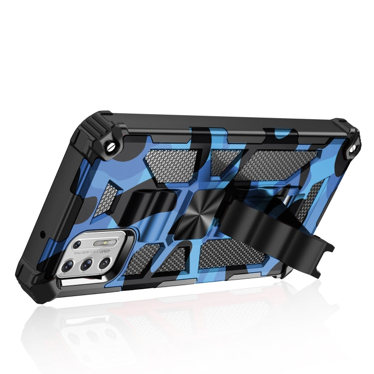 For Motorola Moto G Stylus (2021) Camouflage Armor Shockproof TPU + PC Magnetic Protective Case with Holder