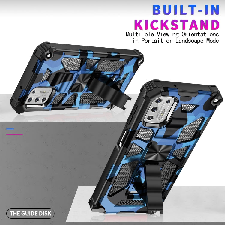 For Motorola Moto G Stylus (2021) Camouflage Armor Shockproof TPU + PC Magnetic Protective Case with Holder