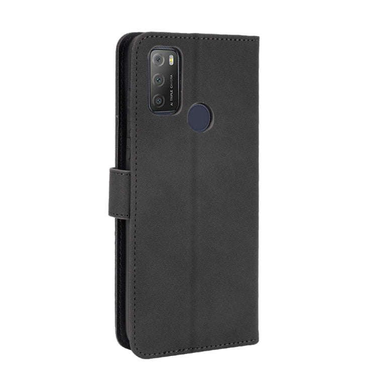 For alcatel 1S (2021) Solid Color Skin Feel Magnetic Buckle Horizontal Flip Calf Texture PU Leather Case with Holder & Card Slots & Wallet