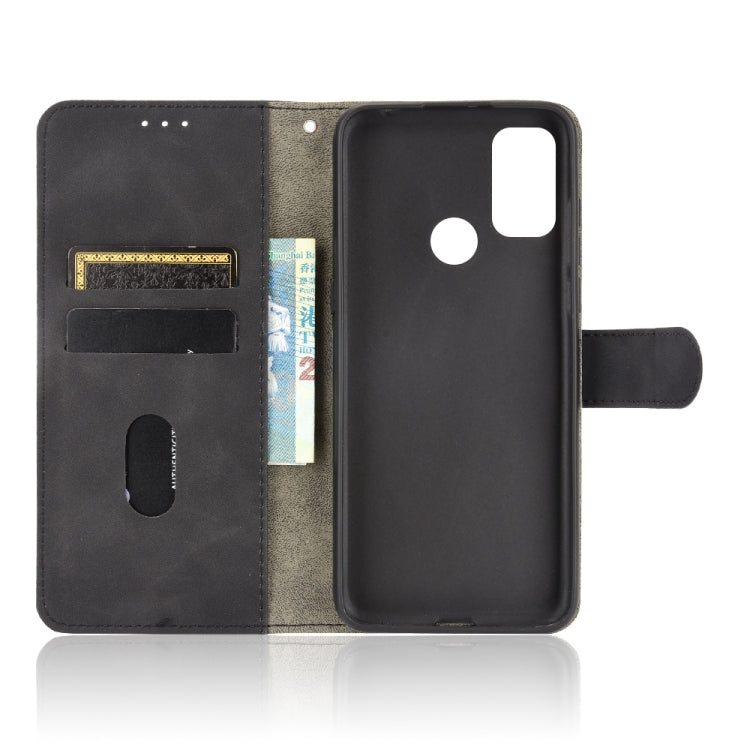For alcatel 1S (2021) Solid Color Skin Feel Magnetic Buckle Horizontal Flip Calf Texture PU Leather Case with Holder & Card Slots & Wallet