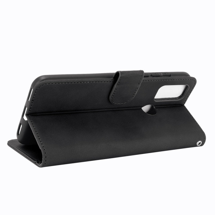 For alcatel 1S (2021) Solid Color Skin Feel Magnetic Buckle Horizontal Flip Calf Texture PU Leather Case with Holder & Card Slots & Wallet