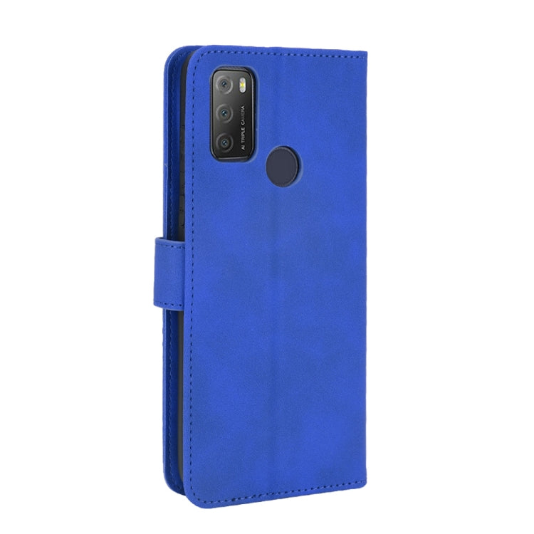 For alcatel 1S (2021) Solid Color Skin Feel Magnetic Buckle Horizontal Flip Calf Texture PU Leather Case with Holder & Card Slots & Wallet