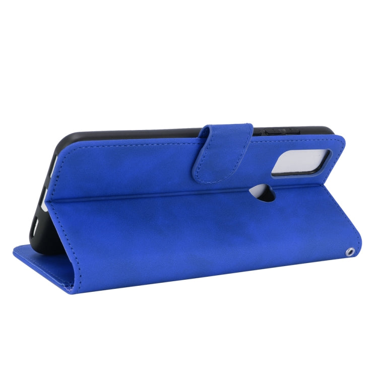 For alcatel 1S (2021) Solid Color Skin Feel Magnetic Buckle Horizontal Flip Calf Texture PU Leather Case with Holder & Card Slots & Wallet