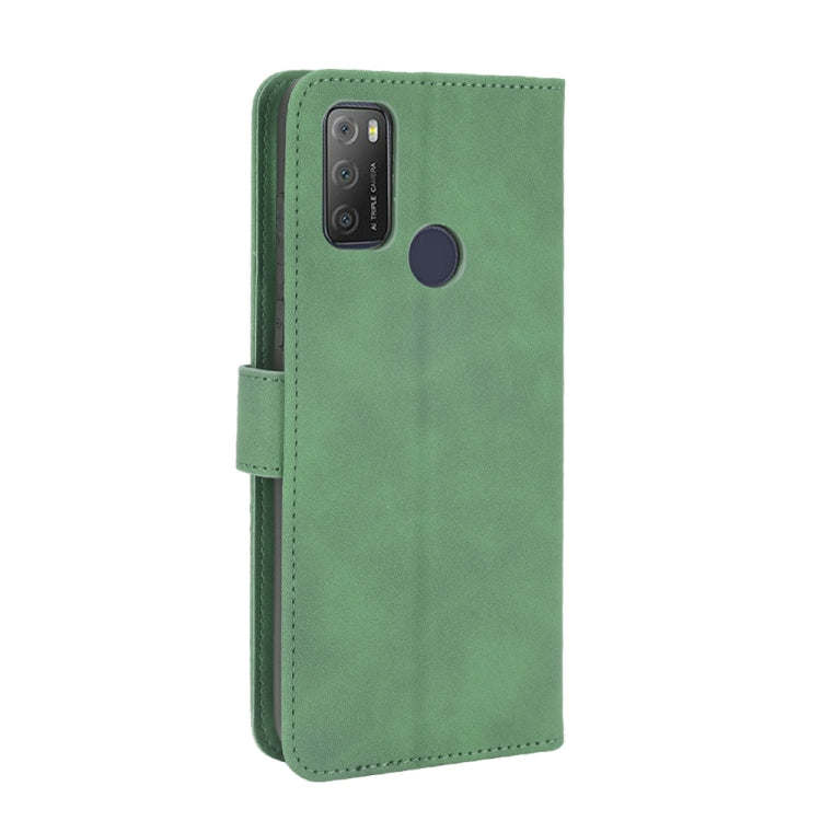 For alcatel 1S (2021) Solid Color Skin Feel Magnetic Buckle Horizontal Flip Calf Texture PU Leather Case with Holder & Card Slots & Wallet