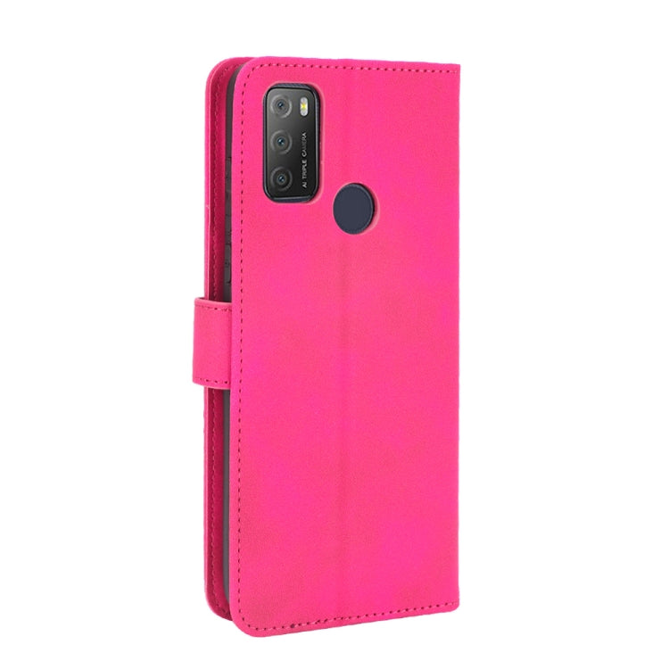 For alcatel 1S (2021) Solid Color Skin Feel Magnetic Buckle Horizontal Flip Calf Texture PU Leather Case with Holder & Card Slots & Wallet