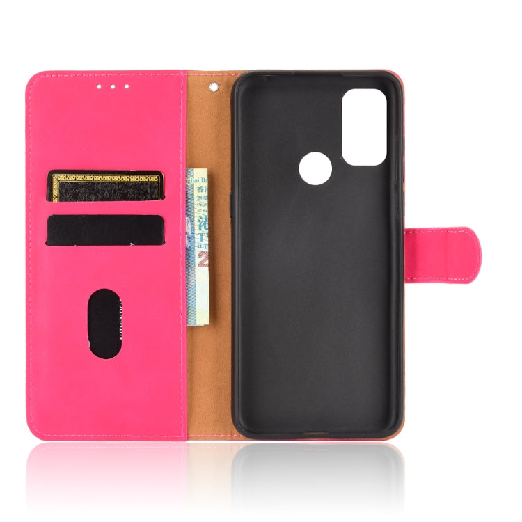 For alcatel 1S (2021) Solid Color Skin Feel Magnetic Buckle Horizontal Flip Calf Texture PU Leather Case with Holder & Card Slots & Wallet