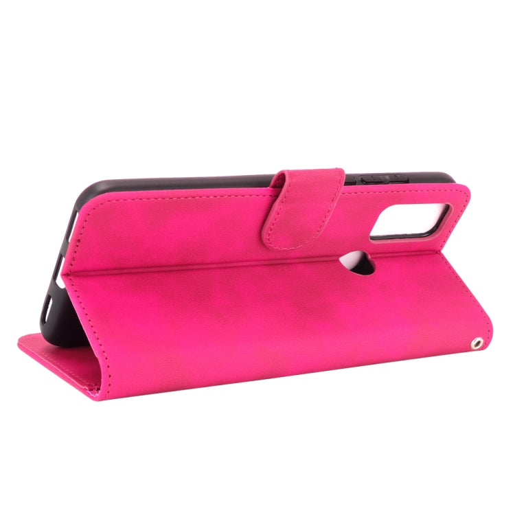 For alcatel 1S (2021) Solid Color Skin Feel Magnetic Buckle Horizontal Flip Calf Texture PU Leather Case with Holder & Card Slots & Wallet