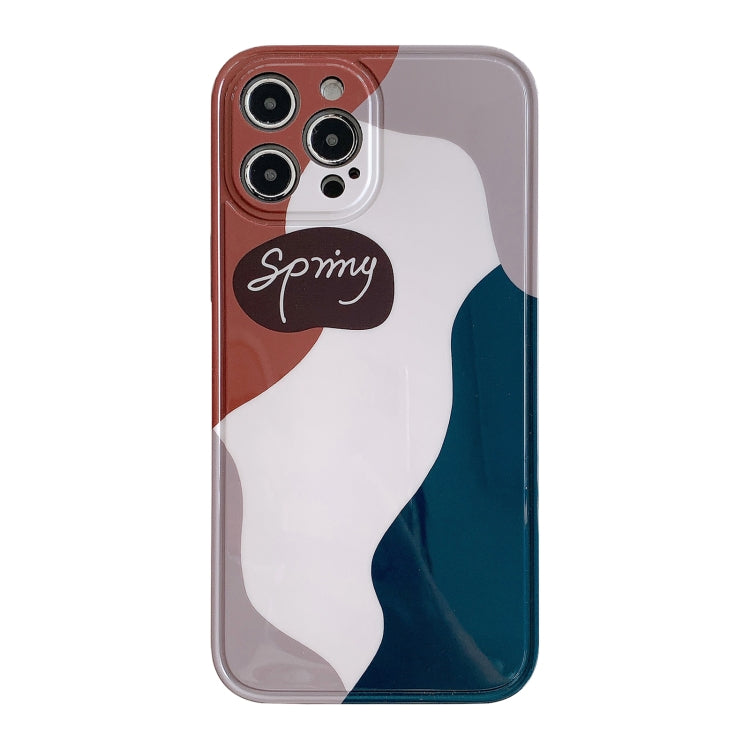 For iPhone 11 Color Block Stitching Straight Edge King Kong IMD Shockproof Case