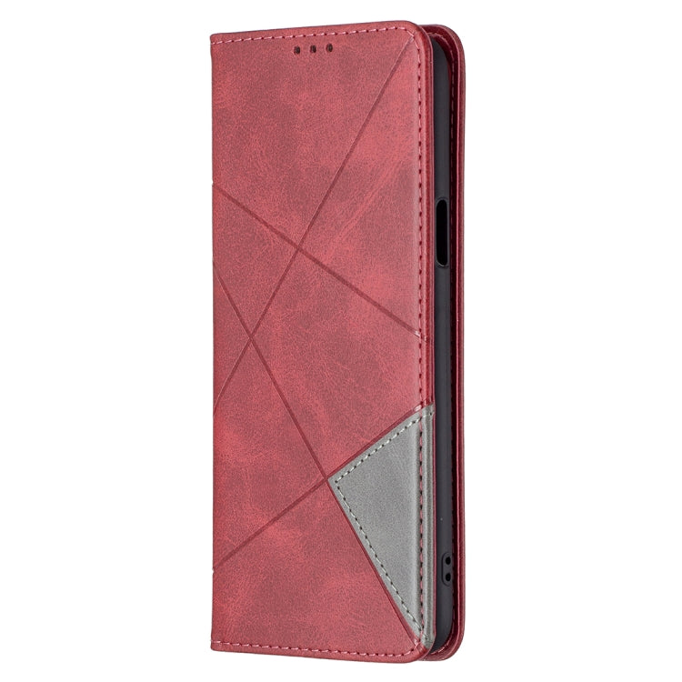 For LG K42 Rhombus Texture Horizontal Flip Magnetic Leather Case with Holder & Card Slots