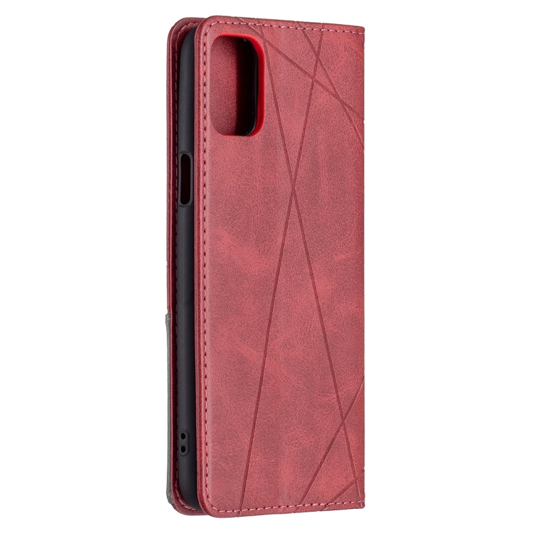 For LG K42 Rhombus Texture Horizontal Flip Magnetic Leather Case with Holder & Card Slots