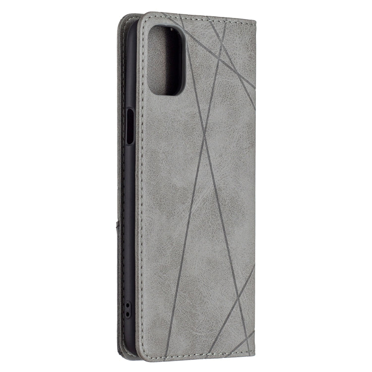 For LG K42 Rhombus Texture Horizontal Flip Magnetic Leather Case with Holder & Card Slots