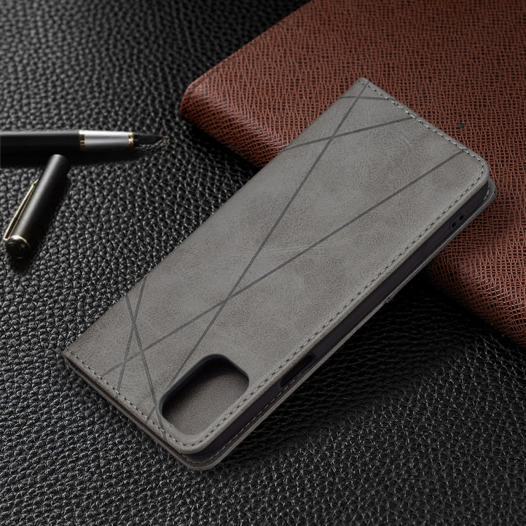 For LG K42 Rhombus Texture Horizontal Flip Magnetic Leather Case with Holder & Card Slots