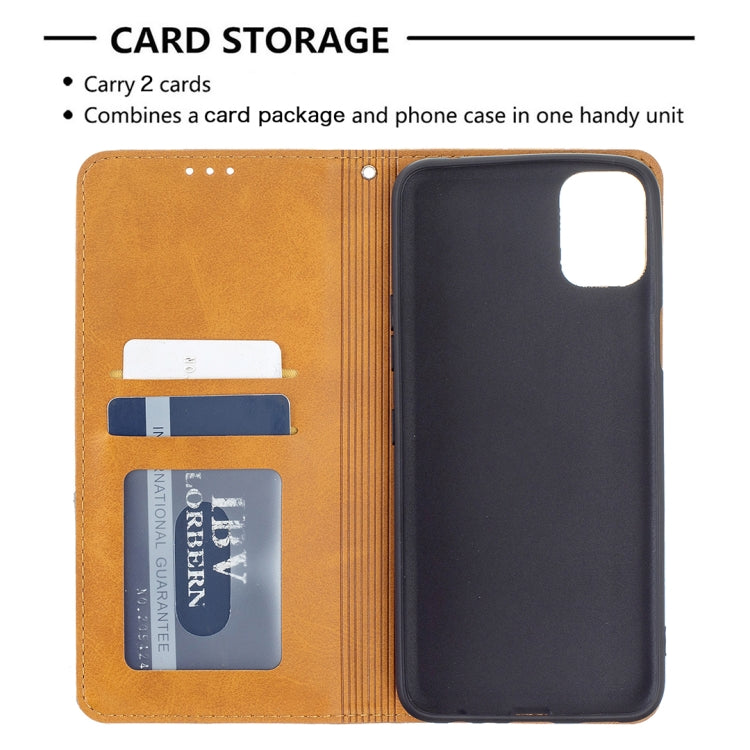 For LG K42 Rhombus Texture Horizontal Flip Magnetic Leather Case with Holder & Card Slots