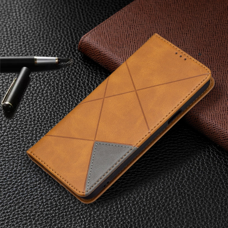 For LG K42 Rhombus Texture Horizontal Flip Magnetic Leather Case with Holder & Card Slots