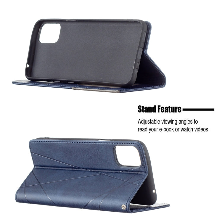 For LG K42 Rhombus Texture Horizontal Flip Magnetic Leather Case with Holder & Card Slots