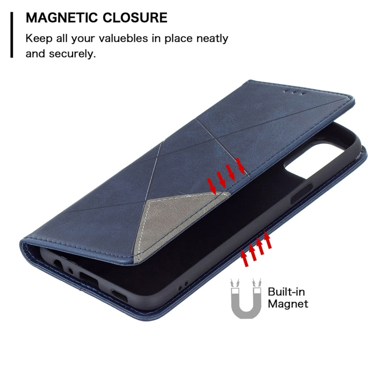For LG K42 Rhombus Texture Horizontal Flip Magnetic Leather Case with Holder & Card Slots
