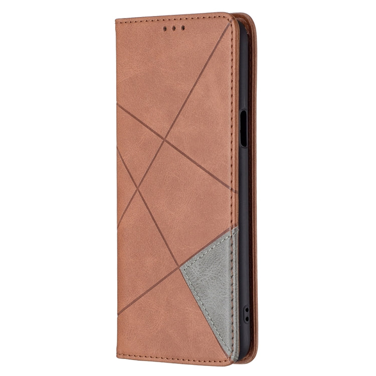 For LG K42 Rhombus Texture Horizontal Flip Magnetic Leather Case with Holder & Card Slots