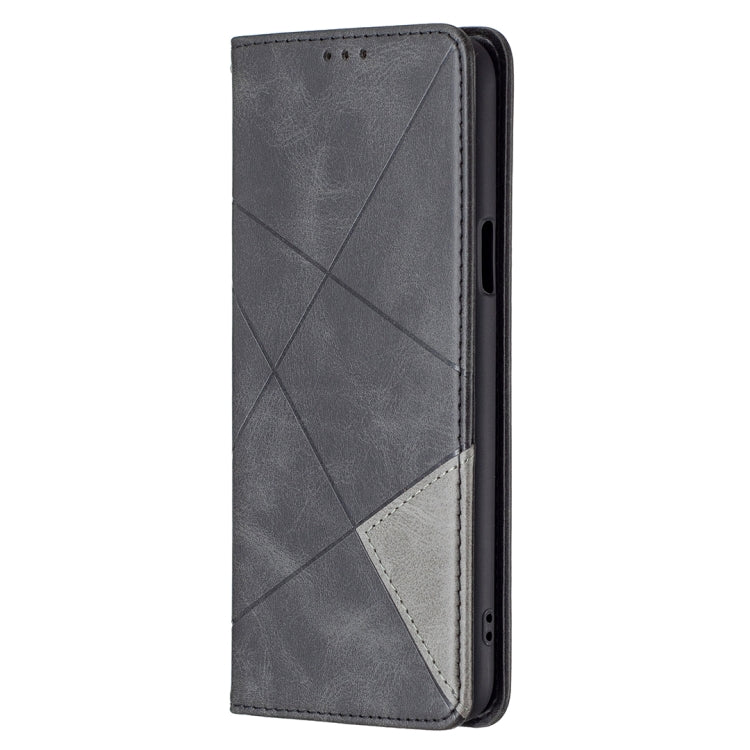 For LG K42 Rhombus Texture Horizontal Flip Magnetic Leather Case with Holder & Card Slots