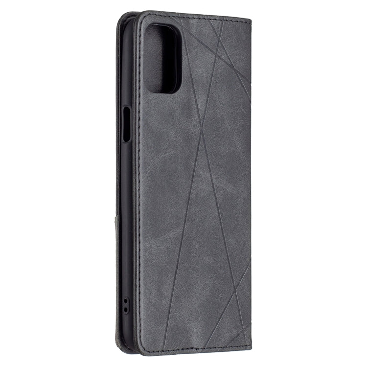 For LG K42 Rhombus Texture Horizontal Flip Magnetic Leather Case with Holder & Card Slots