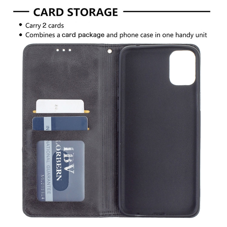 For LG K42 Rhombus Texture Horizontal Flip Magnetic Leather Case with Holder & Card Slots