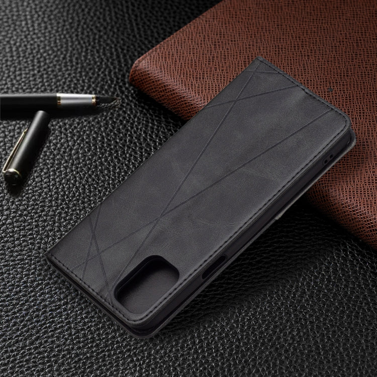 For LG K42 Rhombus Texture Horizontal Flip Magnetic Leather Case with Holder & Card Slots