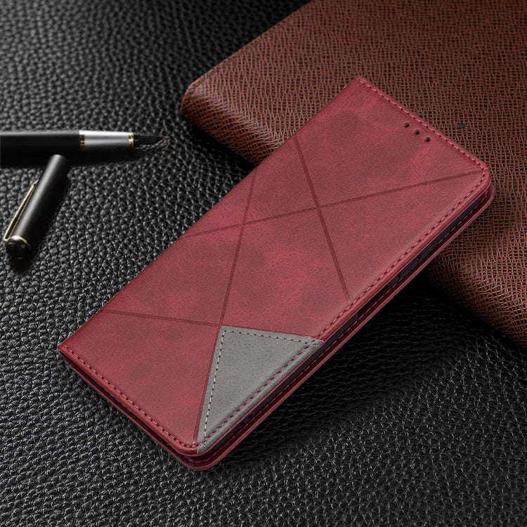 For Xiaomi Redmi Note 10 4G / Note 10s Rhombus Texture Horizontal Flip Magnetic Leather Case with Holder & Card Slots