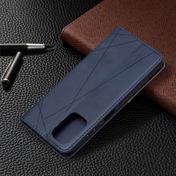 For Xiaomi Redmi Note 10 4G / Note 10s Rhombus Texture Horizontal Flip Magnetic Leather Case with Holder & Card Slots