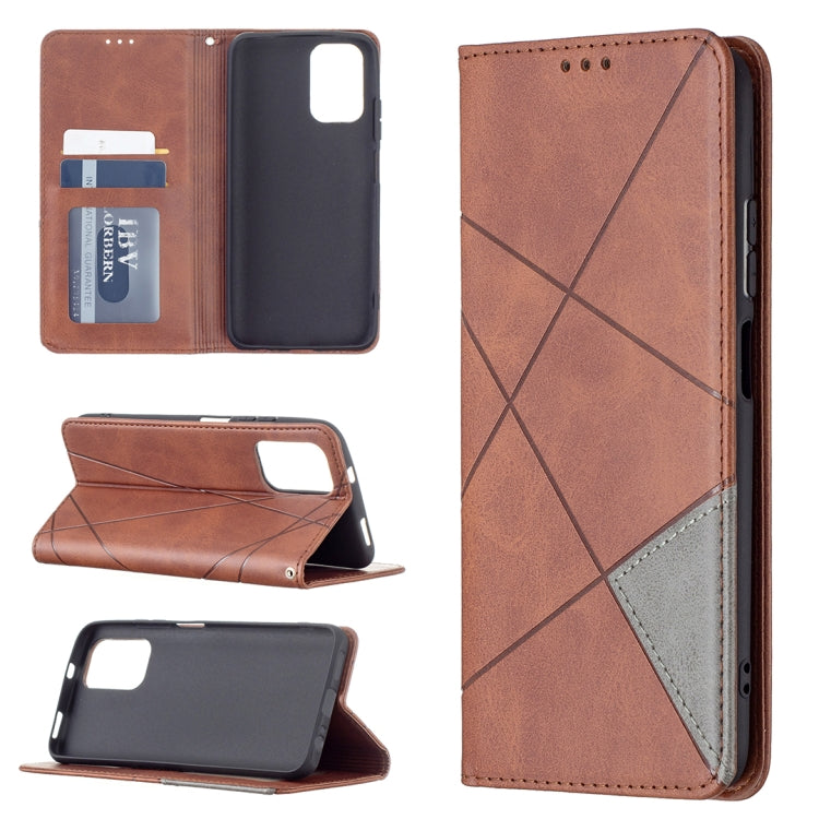 For Xiaomi Redmi Note 10 4G / Note 10s Rhombus Texture Horizontal Flip Magnetic Leather Case with Holder & Card Slots