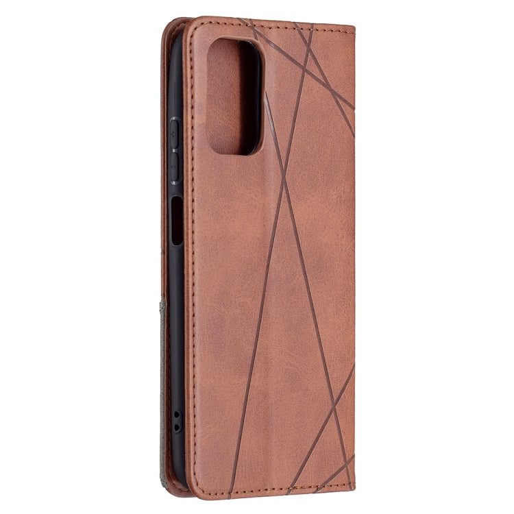 For Xiaomi Redmi Note 10 4G / Note 10s Rhombus Texture Horizontal Flip Magnetic Leather Case with Holder & Card Slots