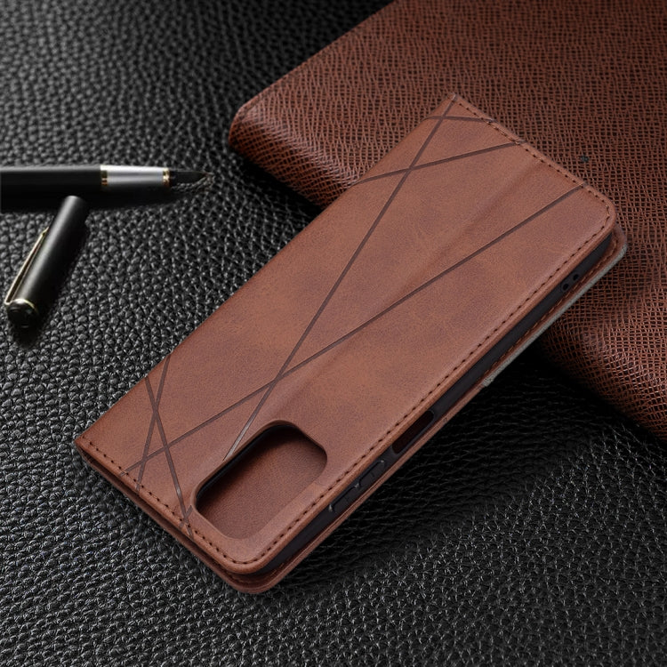 For Xiaomi Redmi Note 10 4G / Note 10s Rhombus Texture Horizontal Flip Magnetic Leather Case with Holder & Card Slots