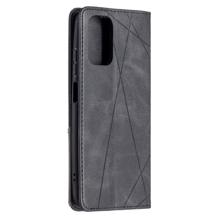 For Xiaomi Redmi Note 10 4G / Note 10s Rhombus Texture Horizontal Flip Magnetic Leather Case with Holder & Card Slots