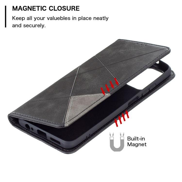 For Xiaomi Redmi Note 10 4G / Note 10s Rhombus Texture Horizontal Flip Magnetic Leather Case with Holder & Card Slots