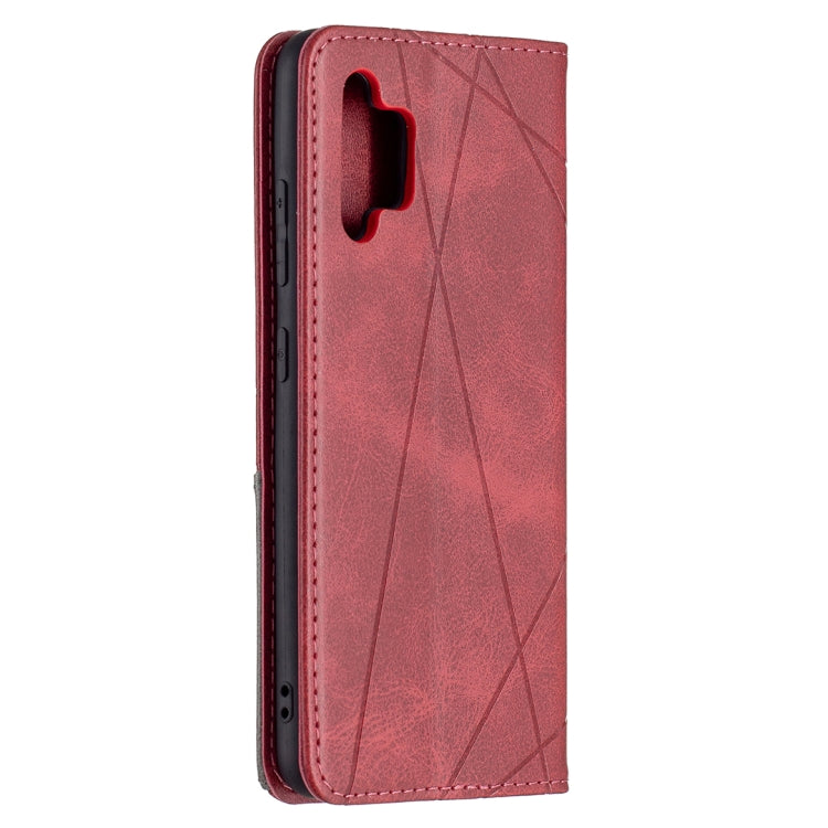 For Samsung Galaxy A32 4G Rhombus Texture Horizontal Flip Magnetic Leather Case with Holder & Card Slots