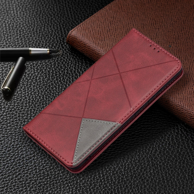 For Samsung Galaxy A32 4G Rhombus Texture Horizontal Flip Magnetic Leather Case with Holder & Card Slots