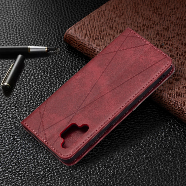 For Samsung Galaxy A32 4G Rhombus Texture Horizontal Flip Magnetic Leather Case with Holder & Card Slots