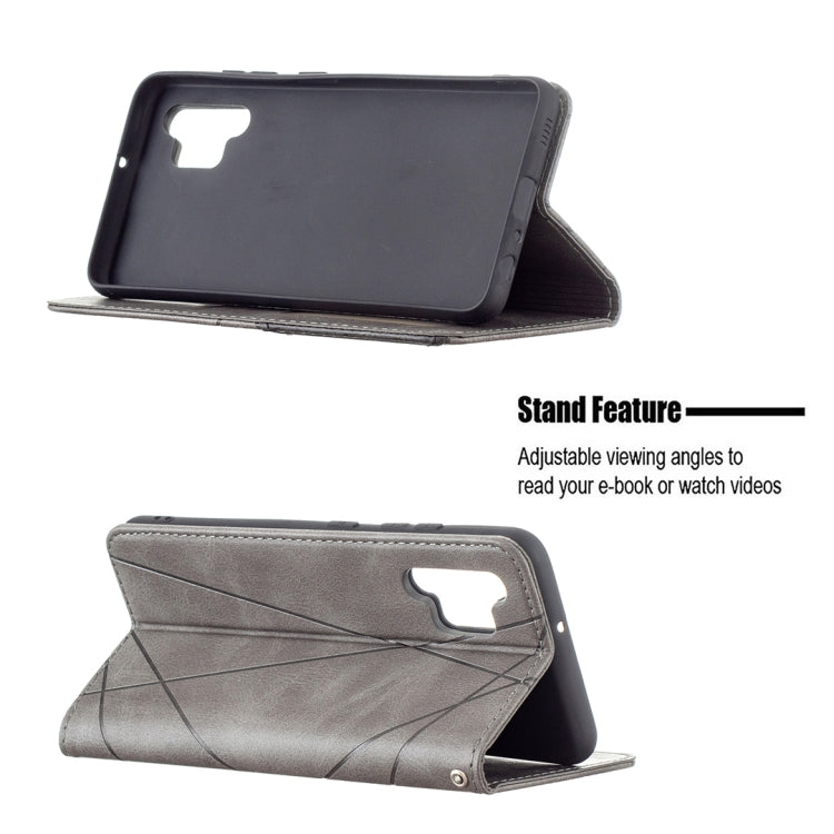 For Samsung Galaxy A32 4G Rhombus Texture Horizontal Flip Magnetic Leather Case with Holder & Card Slots