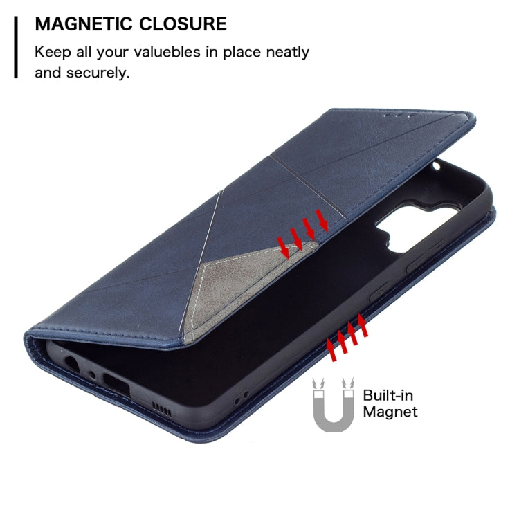 For Samsung Galaxy A32 4G Rhombus Texture Horizontal Flip Magnetic Leather Case with Holder & Card Slots