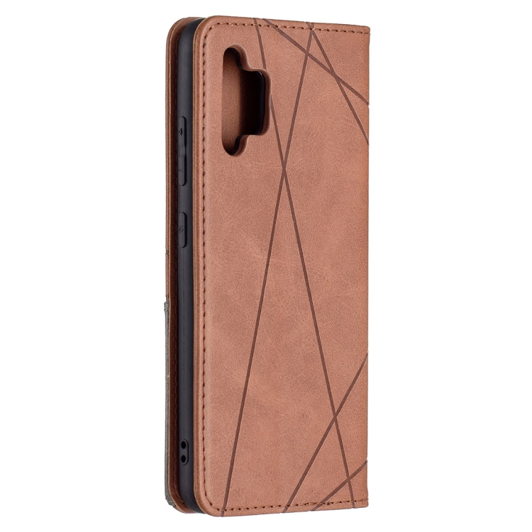 For Samsung Galaxy A32 4G Rhombus Texture Horizontal Flip Magnetic Leather Case with Holder & Card Slots