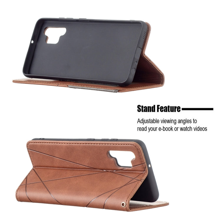 For Samsung Galaxy A32 4G Rhombus Texture Horizontal Flip Magnetic Leather Case with Holder & Card Slots