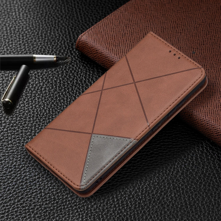 For Samsung Galaxy A32 4G Rhombus Texture Horizontal Flip Magnetic Leather Case with Holder & Card Slots