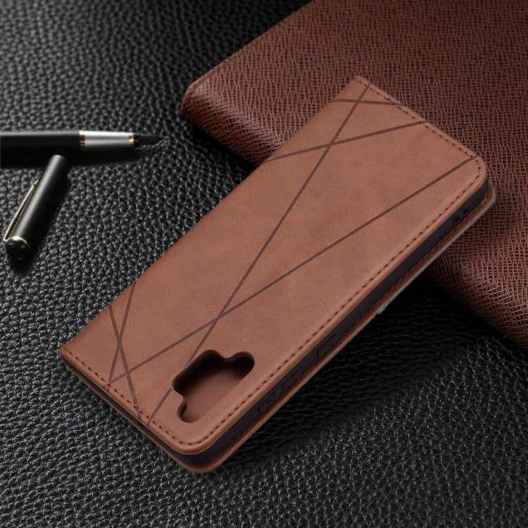 For Samsung Galaxy A32 4G Rhombus Texture Horizontal Flip Magnetic Leather Case with Holder & Card Slots