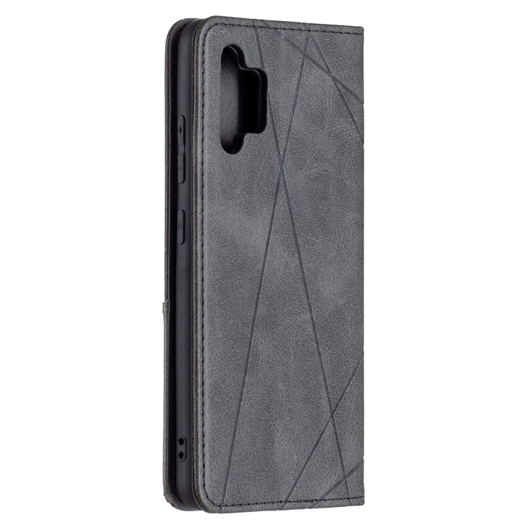 For Samsung Galaxy A32 4G Rhombus Texture Horizontal Flip Magnetic Leather Case with Holder & Card Slots